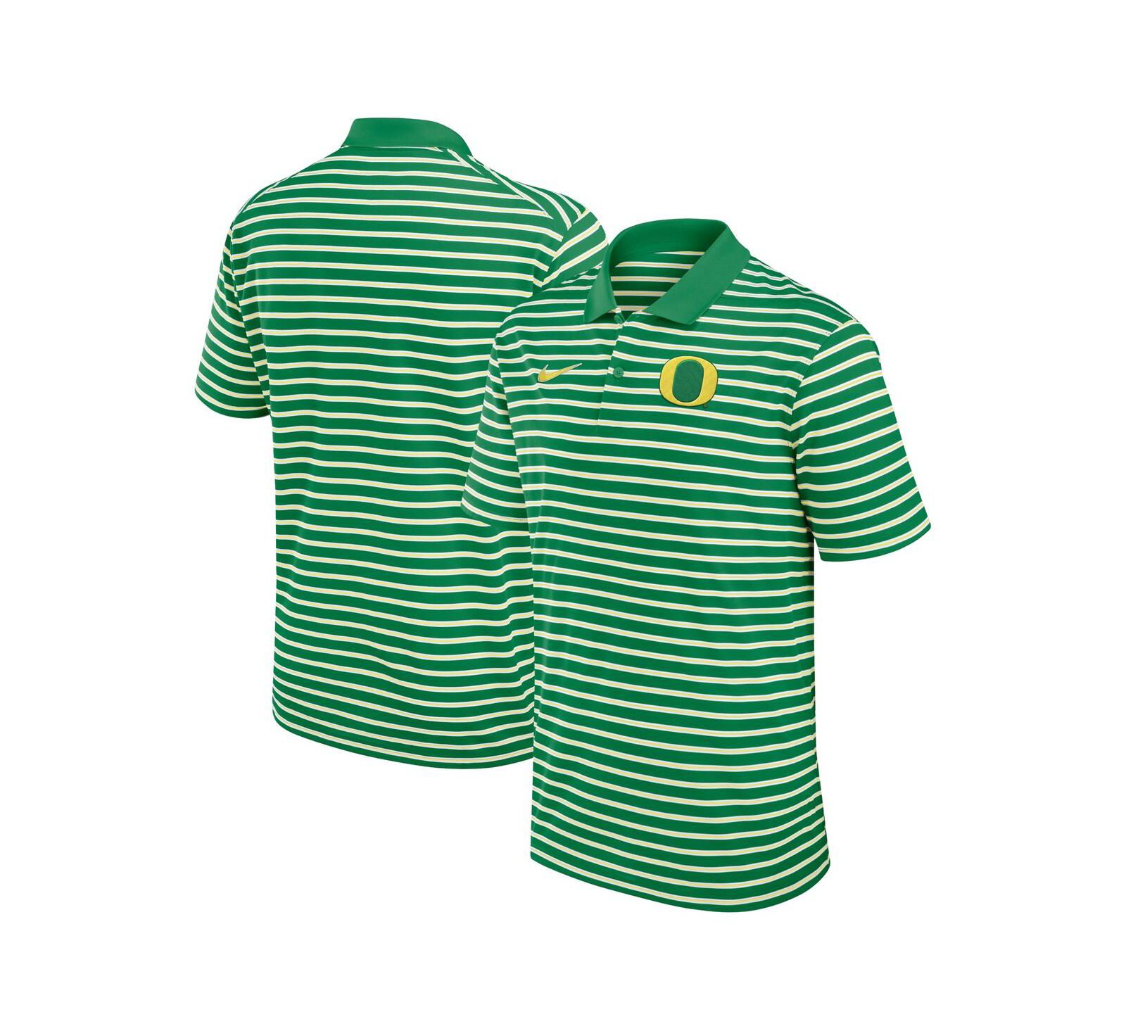 Nike Men's Green/White Oregon Ducks Primetime Victory Striped Performance Polo