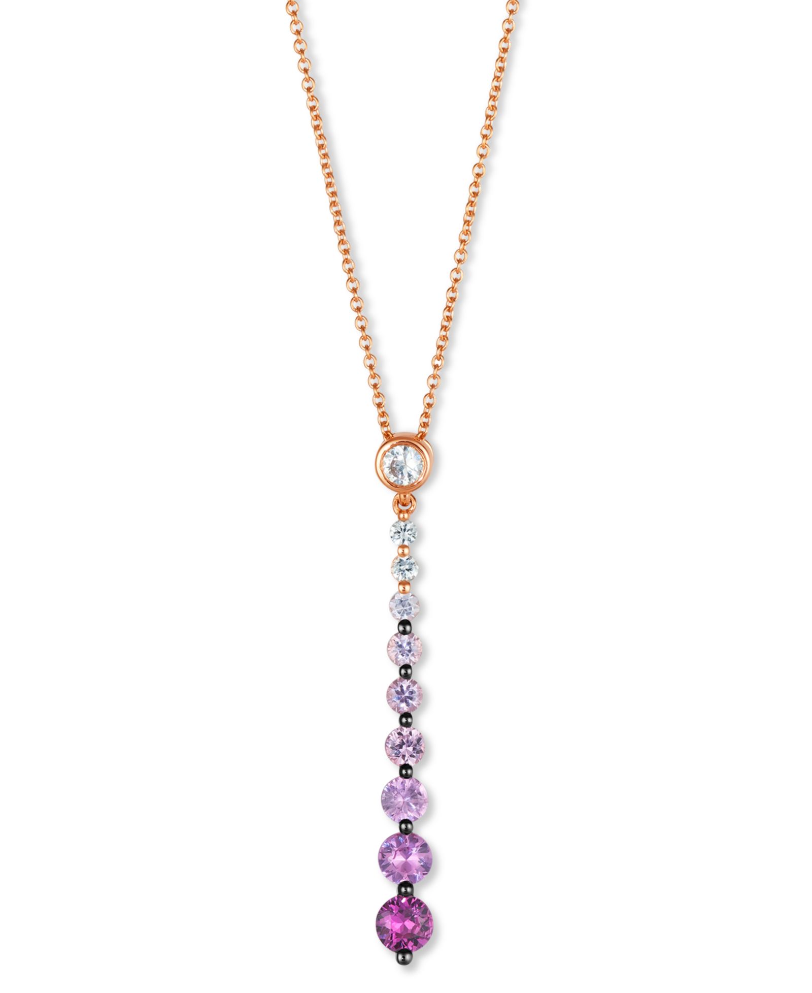 Le Vian® Подвеска линейная с розовым и белым сапфиром в розовом золоте 14k
