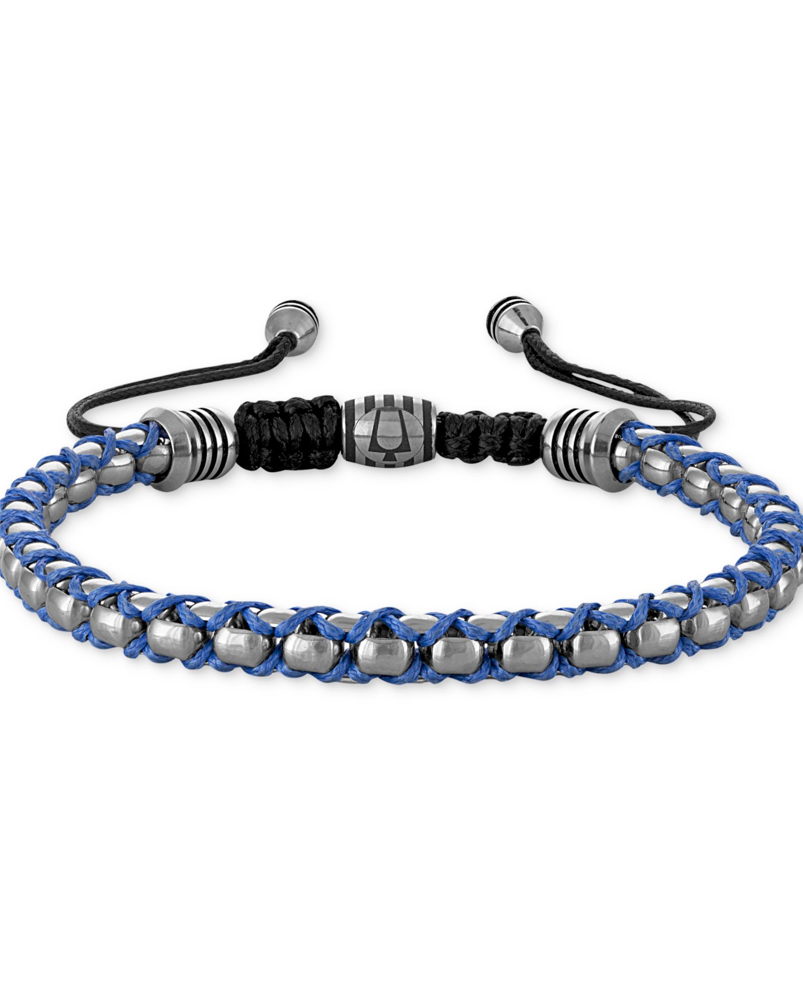 Bulova Stainless Steel Icon Beaded Bolo Bracelet