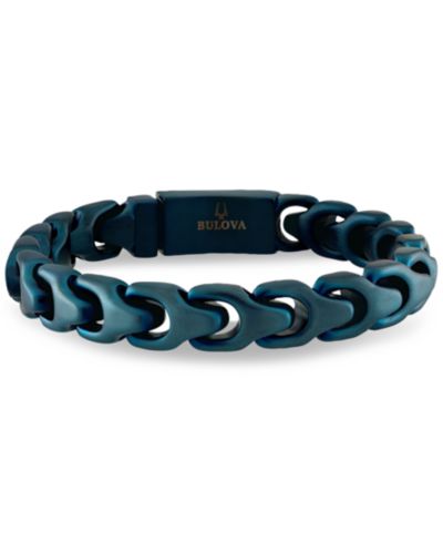 Браслет Bulova Blue-Tone Stainless Steel Link