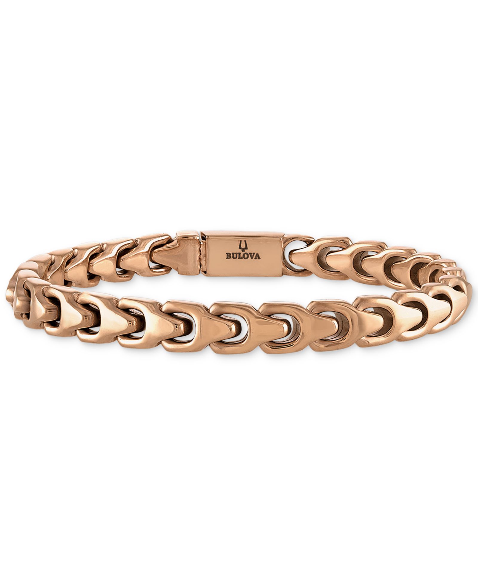 Bulova Men's Rose Gold-Tone Stainless Steel Link Bracelet