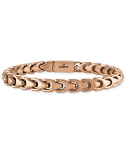 Bulova Men's Rose Gold-Tone Stainless Steel Link Bracelet