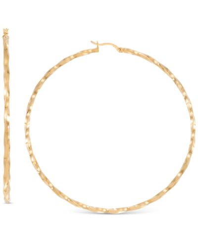 Серьги-кольца Twist Texture Extra-Large из позолоченного стерлингового серебра 14k Gold-Plated, 80mm