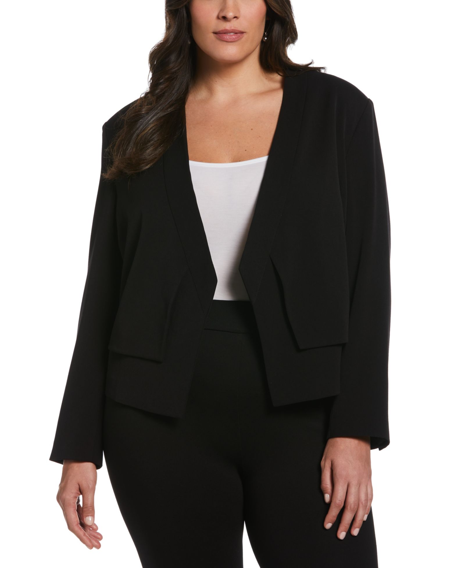 Укороченный блейзер Rafaella Plus Size Cropped Angled Open