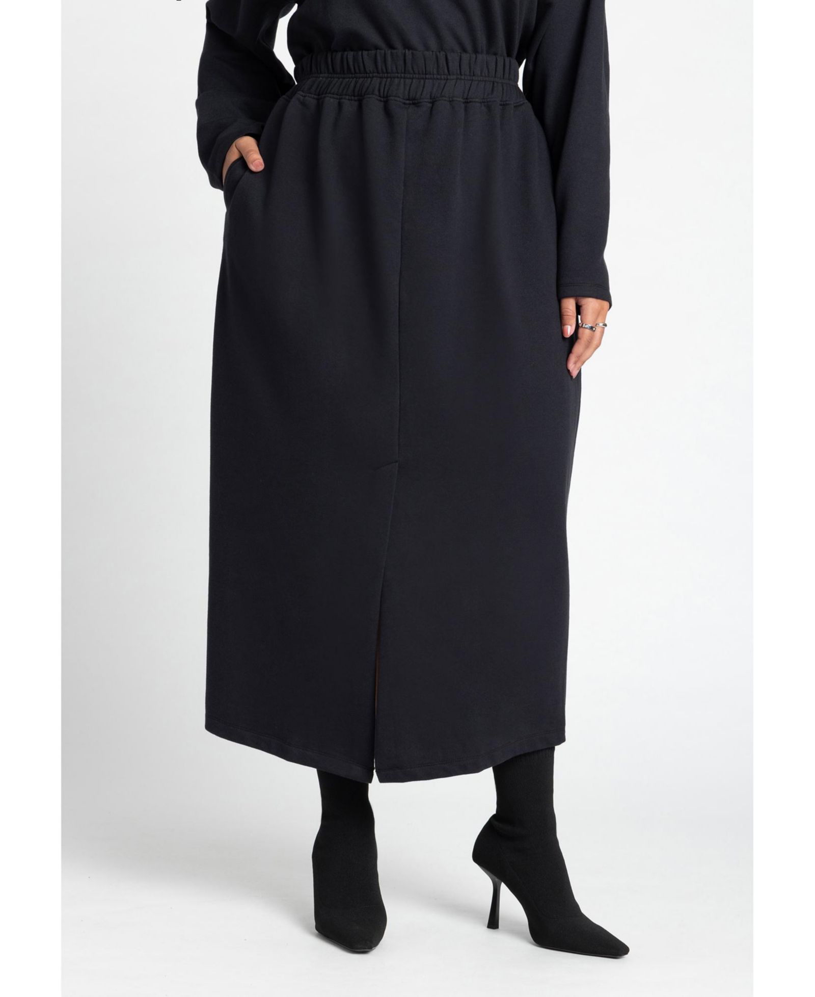 ELOQUII Women's Maxi French Terry Skirt