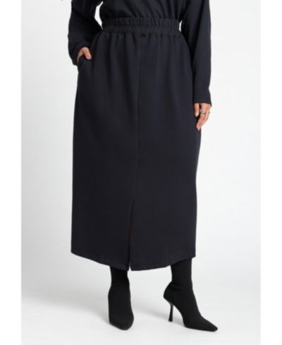 ELOQUII Women's Maxi French Terry Skirt