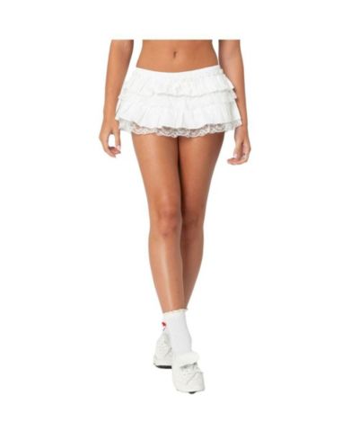 Edikted Women's Lacey Ruffled Bloomer Skort