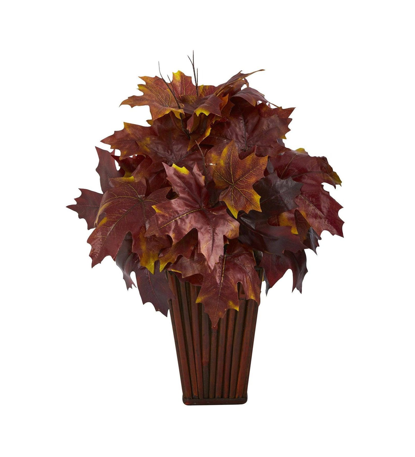 Slickblue 19" Autumn Maple Leaf Artificial Plant in Decorative Planter