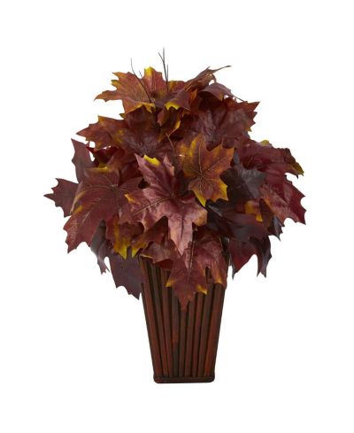 Искусственное растение Slickblue 19" Autumn Maple Leaf в декоративном кашпо