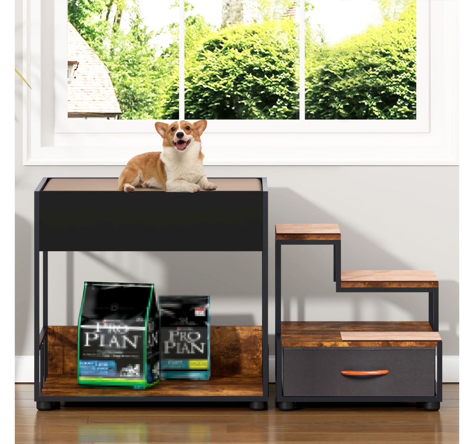 Подвесное окно для домашних животных Streamdale Furniture с местом для хранения