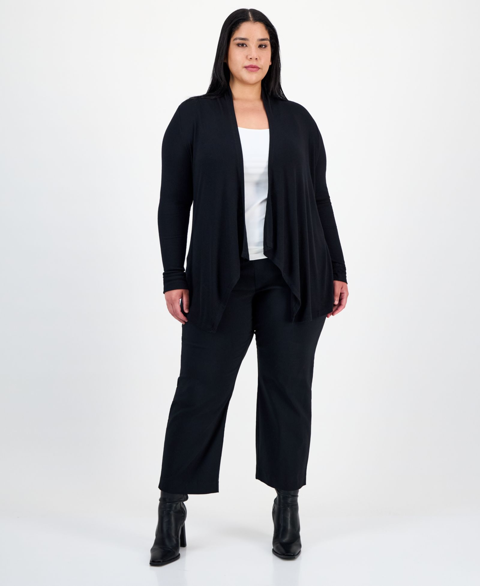 I.N.C. International Concepts Plus Size Draped Cardigan, Created for Macy's