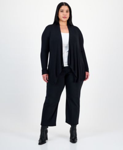I.N.C. International Concepts Plus Size Draped Cardigan, Created for Macy's