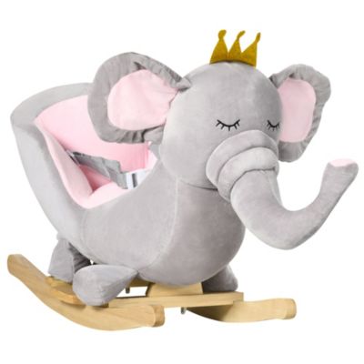 Streamdale Furniture Infant Elephant Plush Rocking Chair with Sound and Safety Belt, Ages 18-36 Months
