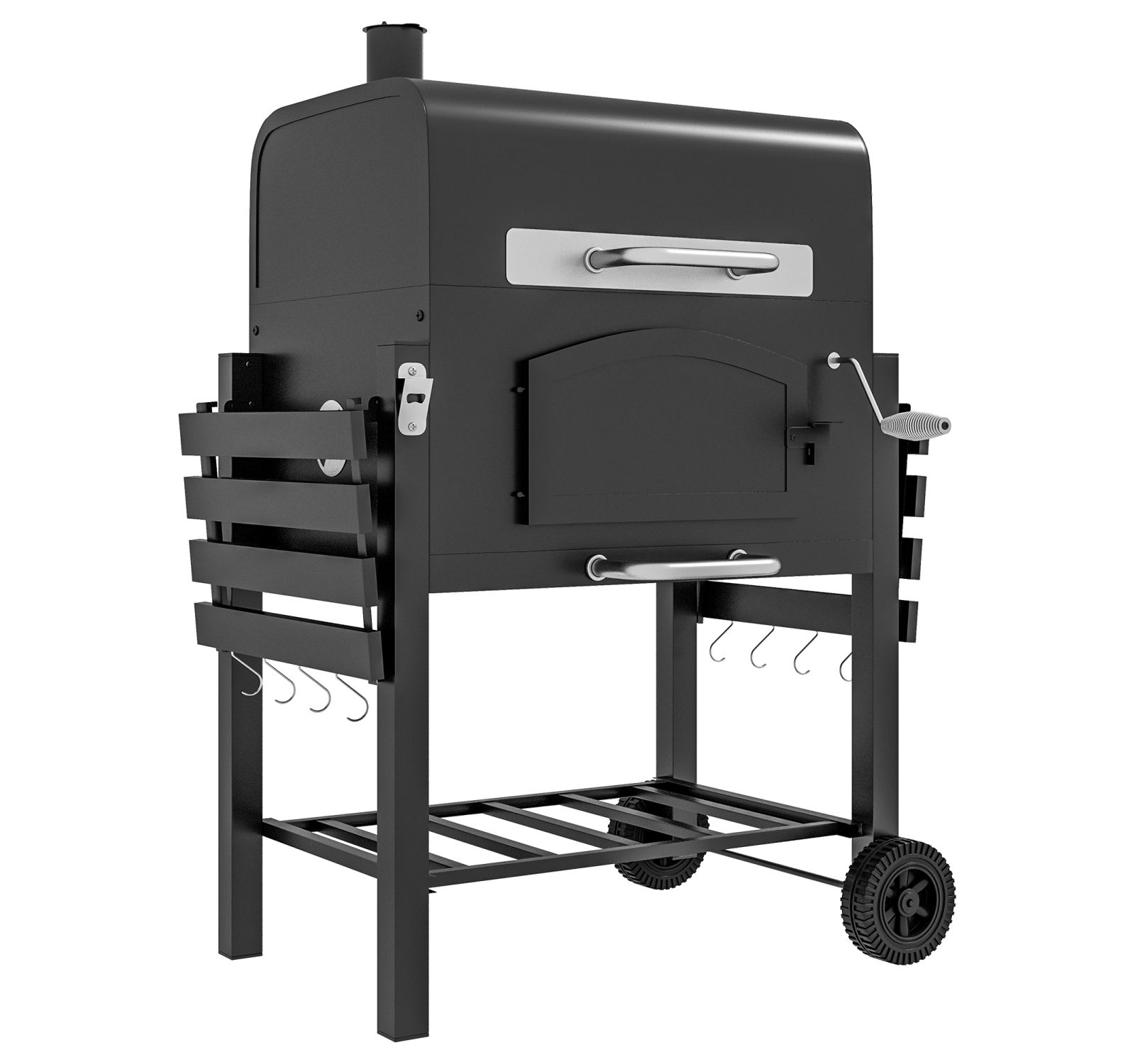 Portable Charcoal Grill with Thermometer and Wheels