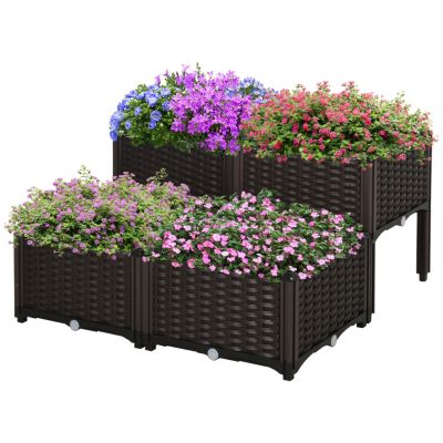 Комплект из 4 приподнятых грядок с системой автополива