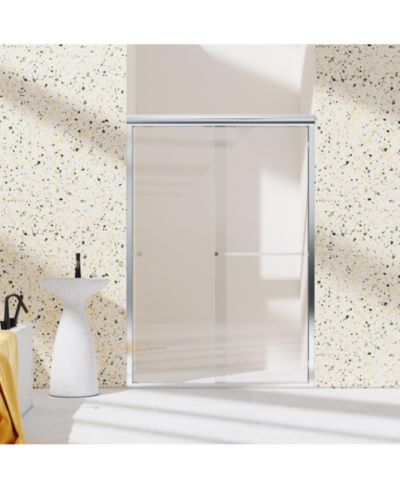 Streamdale Furniture 44"-48"W x 72"H Semi-Frameless Double Sliding Shower Door