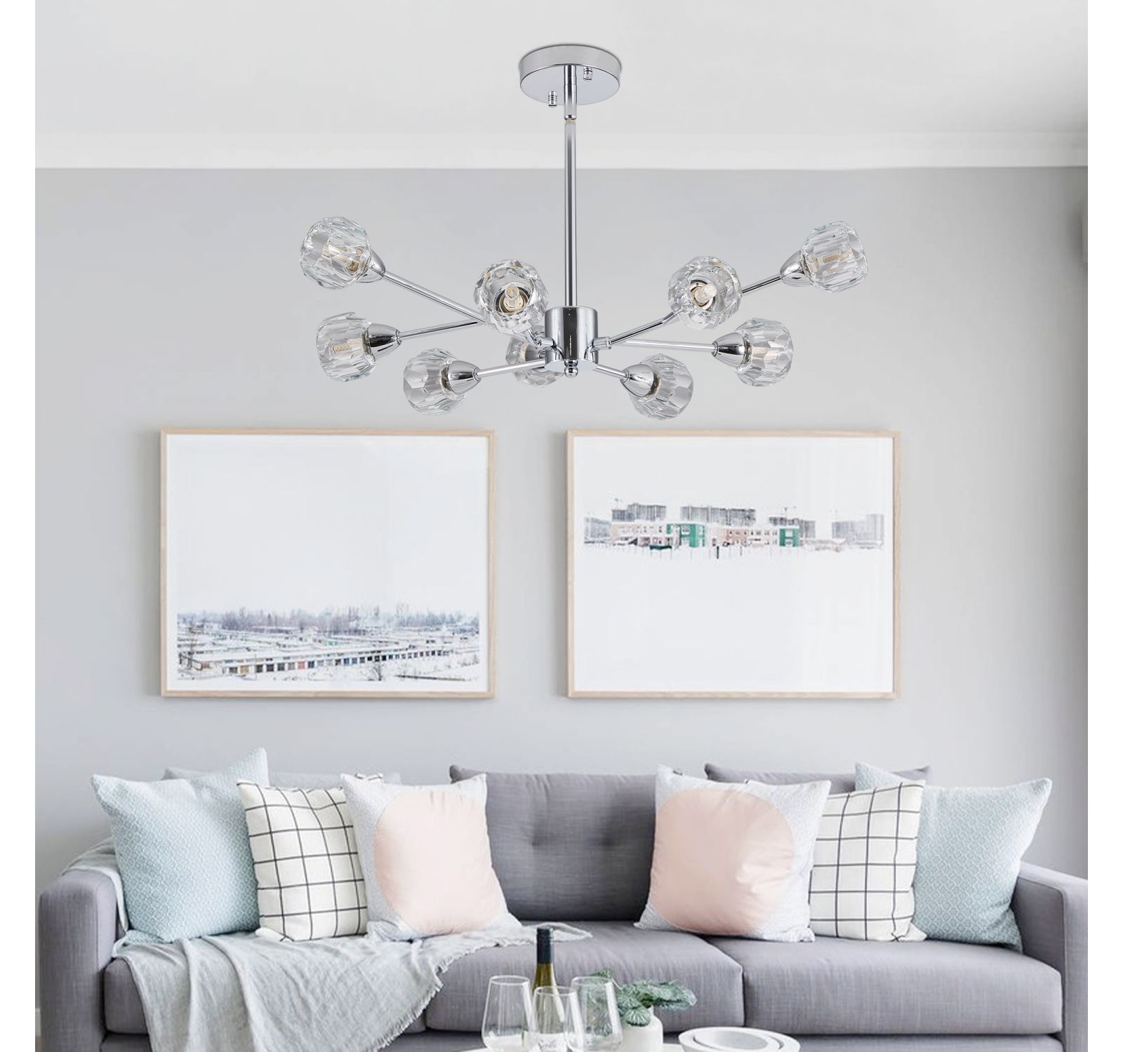 Streamdale Furniture современная хромированная люстра для нескольких комнат