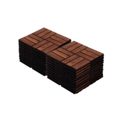 Плитку для террасы Simplie Fun Acacia Interlocking Deck Tiles, 20 Pack 12"x12"