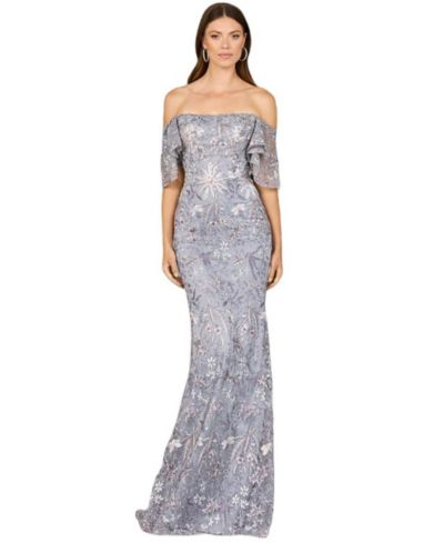 Lara Women's Elegant Off Shoulder Embellished Gown