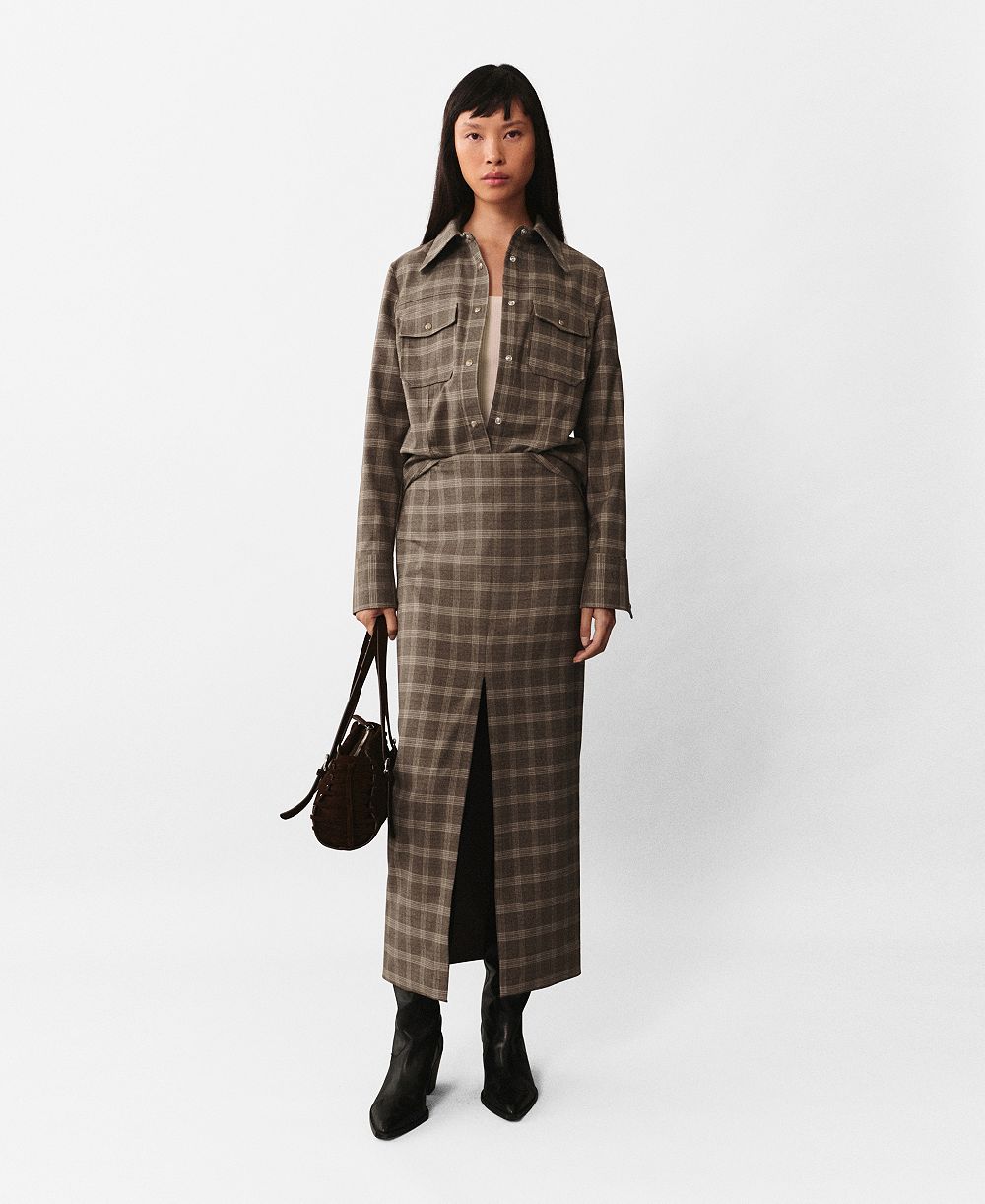 Рубашка Mango Women's Pockets Detail Check Overshirt