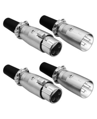 Аудиоразъем 5 Core XLR Male Female to 1/4 Audio Jack 3 Pin Secure Mic Plug, 2 PAIR