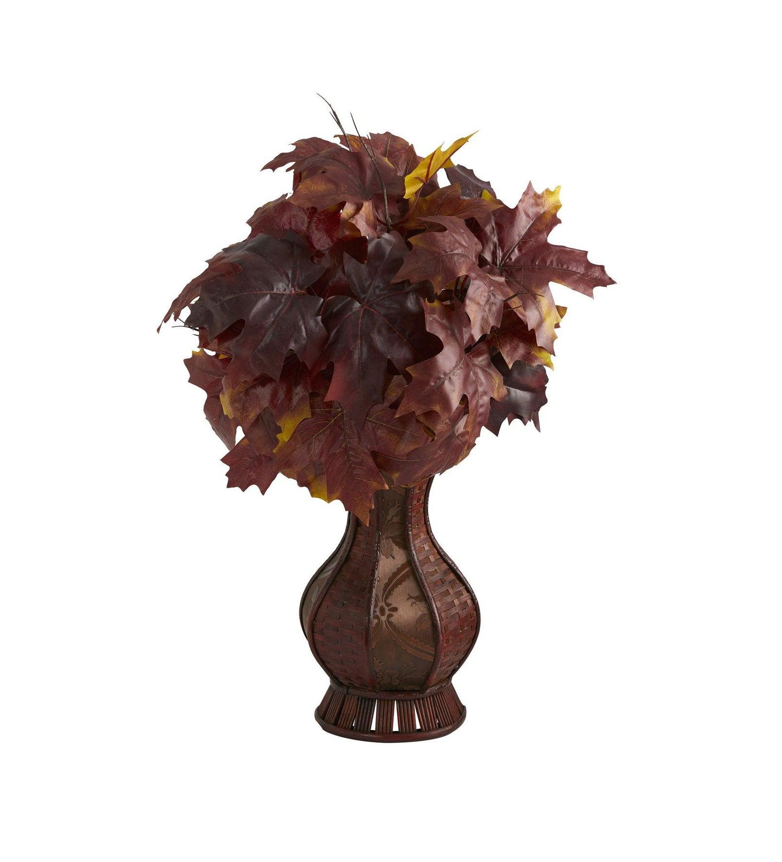 Slickblue 24" Autumn Maple Leaf Artificial Plant in Decorative Planter