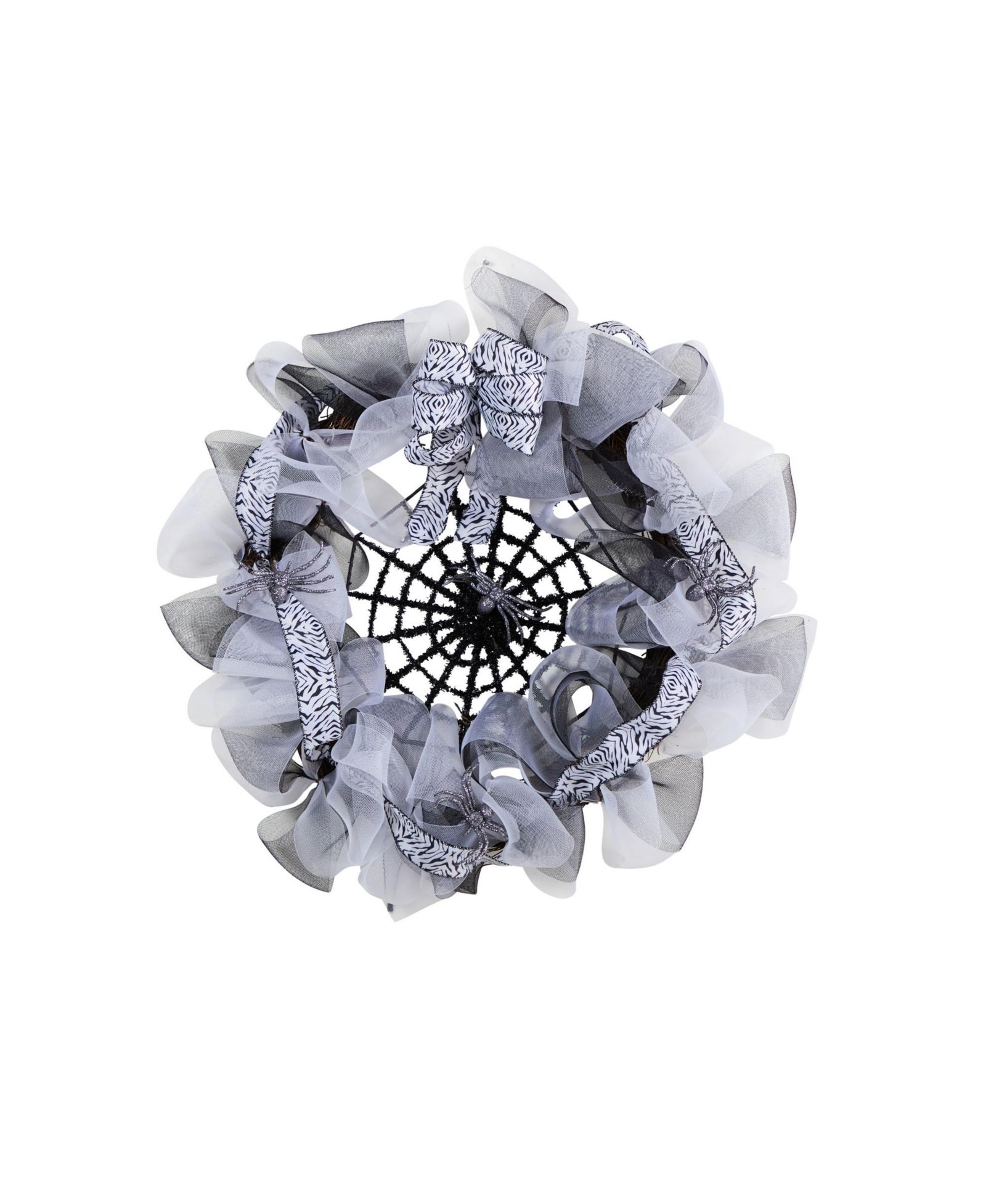 Slickblue Halloween Spider Web Mesh Wreath