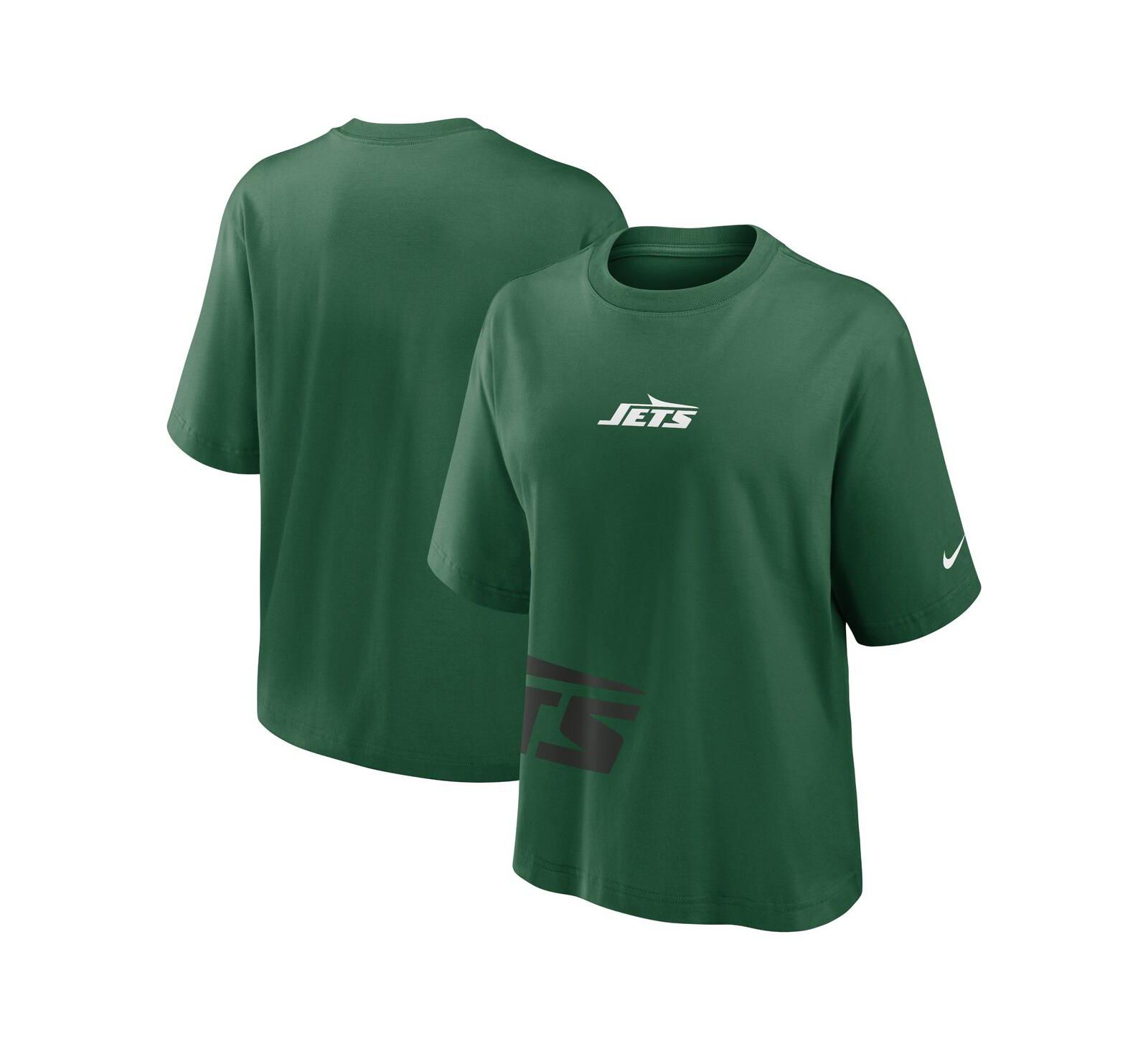 Женская футболка Nike New York Jets Boxy зеленого цвета
