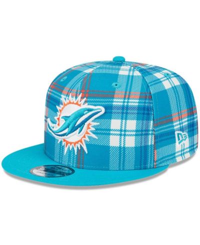 Мужская кепка New Era Aqua Miami Dolphins 2024 Sideline Statement 9FIFTY Snapback