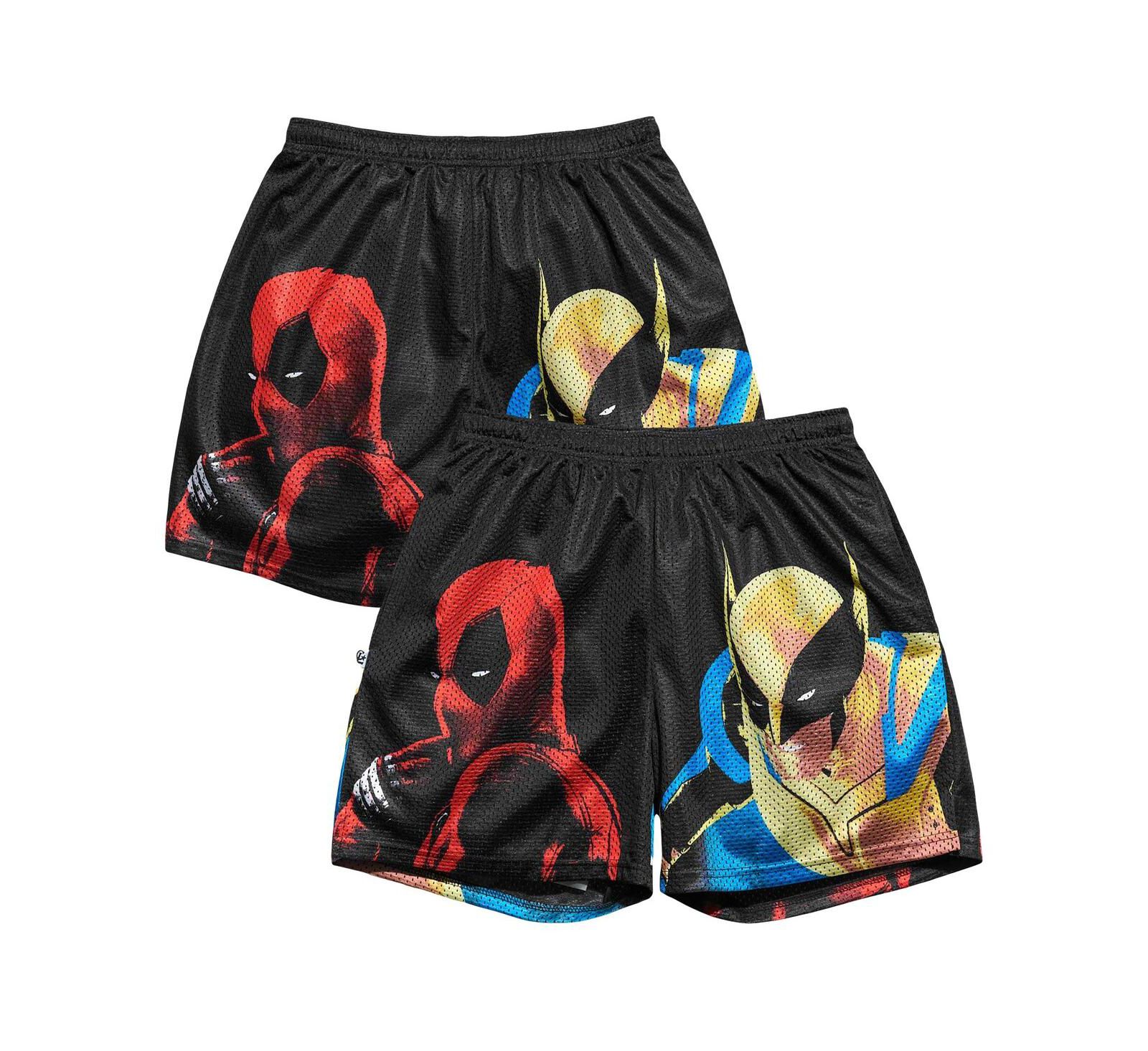 Мужские ретро шорты Chalk Line Deadpool Wolverine Black