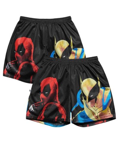 Мужские ретро шорты Chalk Line Deadpool Wolverine Black