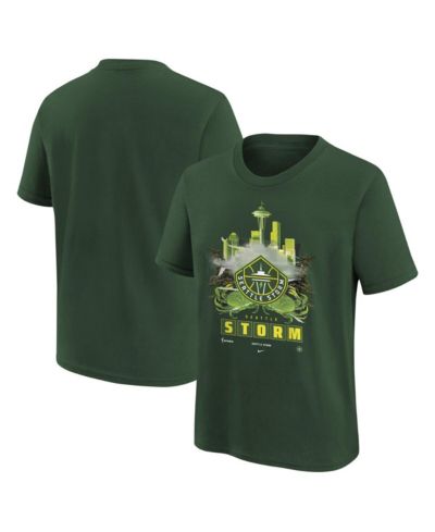 Футболка Nike Seattle Storm Original Content Max90 для мальчиков и девочек зеленого цвета