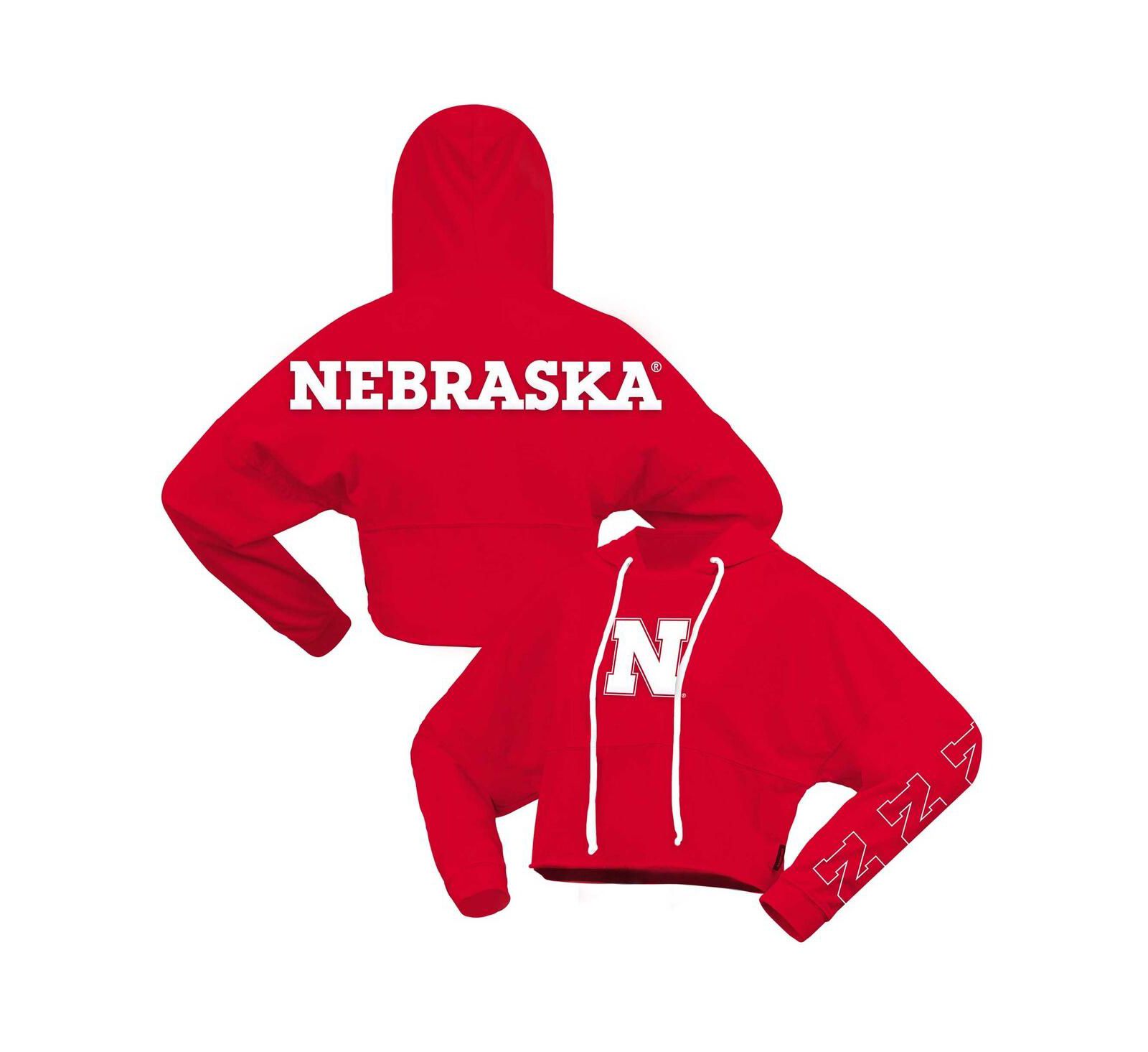 Женская укороченная толстовка Spirit Jersey Scarlet Nebraska Huskers Oversized Cropped Pullover