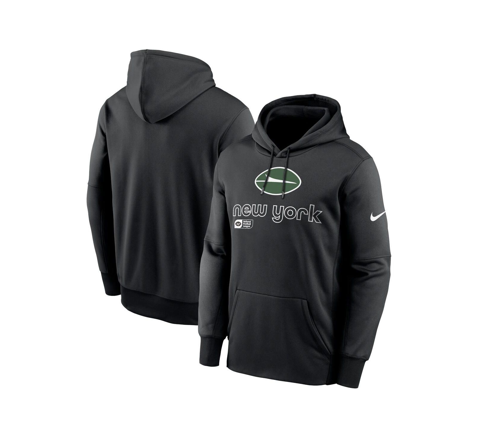 Мужская толстовка Nike Black New York Jets Performance Pullover Hoodie