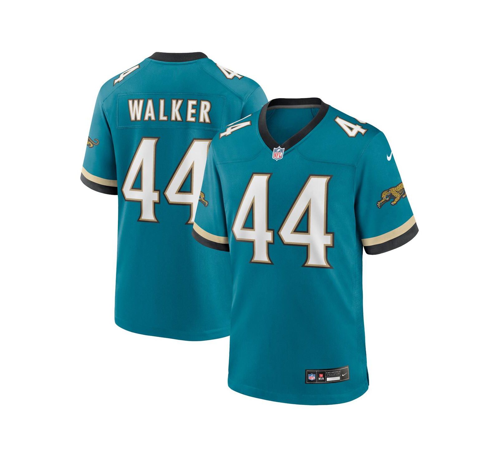 Мужская игровая джерси Nike Travon Walker Teal Jacksonville Jaguars Prowler Throwback
