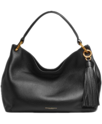 Donna Karan New York Glenwood Leather Tassel Detail Large Shoulder Handbag