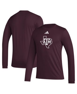 Мужская футболка adidas Texas A&M Aggies Maroon Long Sleeve