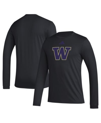 Мужская футболка adidas Black Washington Huskies Primary Locker Logo Pre-Game Long Sleeve