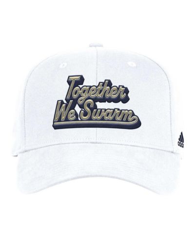 Мужская кепка Adidas White Georgia Tech Yellow Jackets Chant Flex