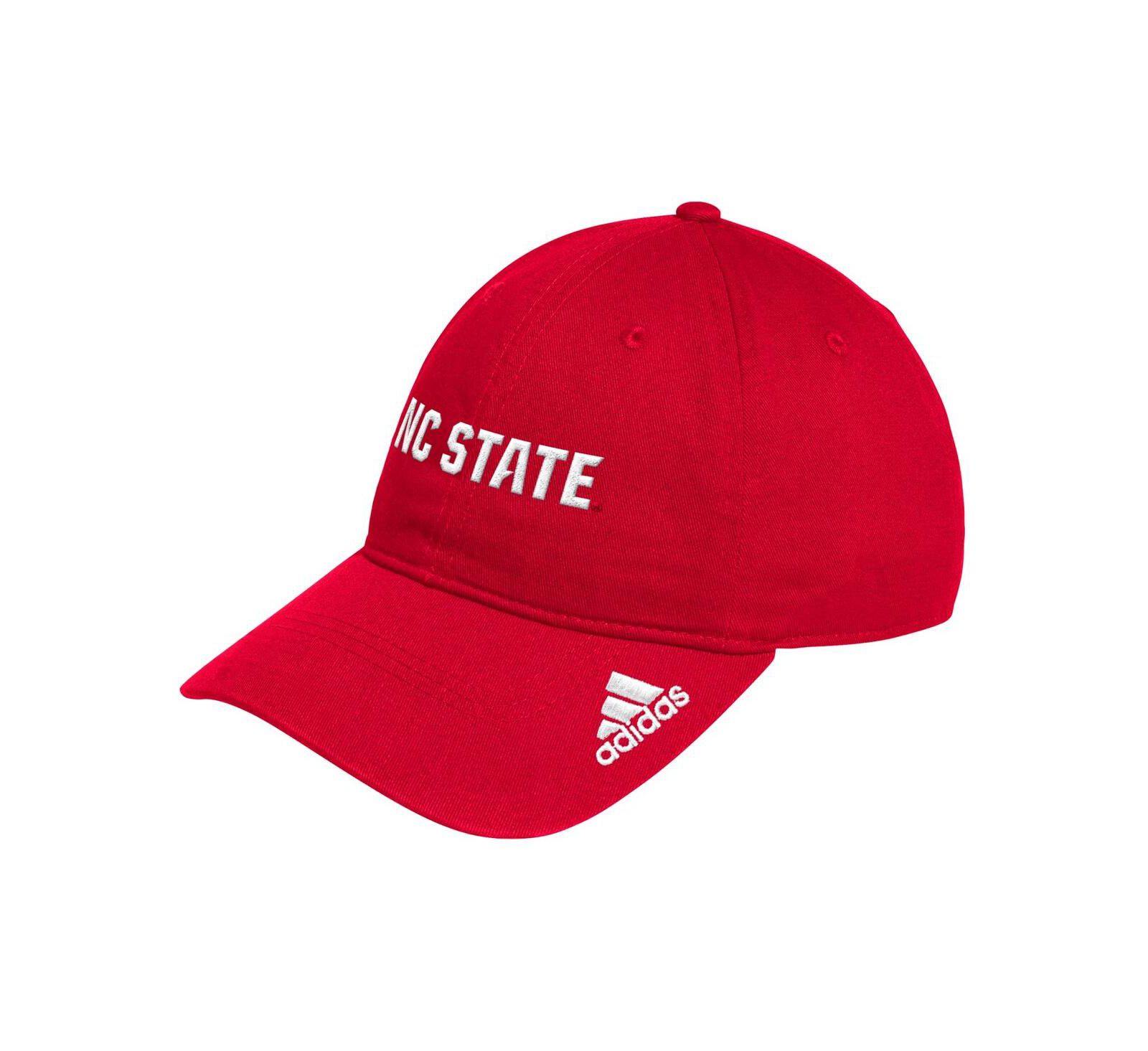 Мужская кепка Adidas NC State Wolfpack Locker Room Wordmark Slouch регулируемая красная
