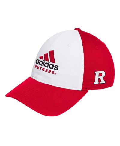 Мужская кепка adidas Rutgers Scarlet Knights White/Scarlet регулируемая