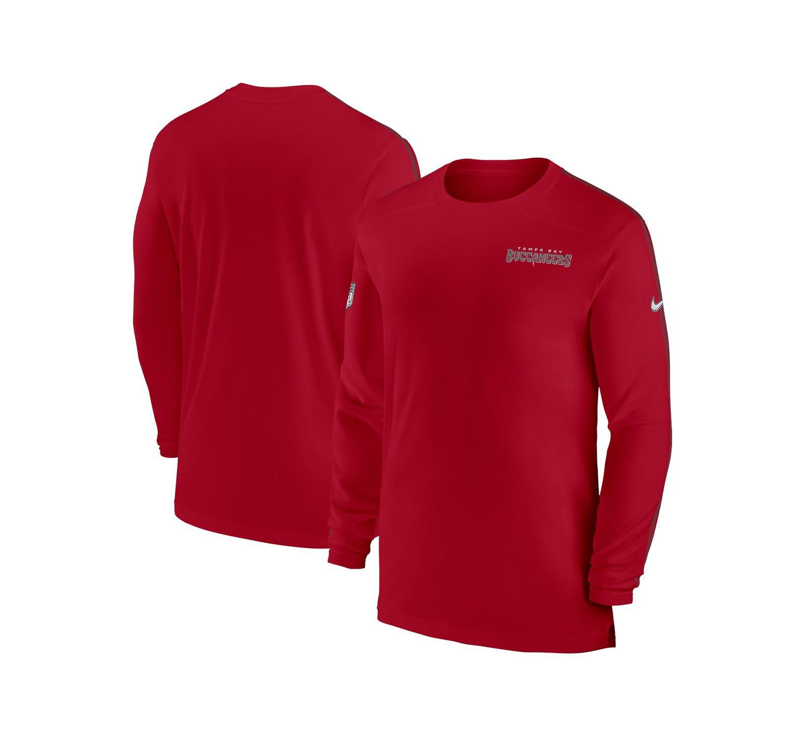 Nike Мужская футболка с длинным рукавом UV Performance, красная, Tampa Bay Buccaneers Sideline Coach