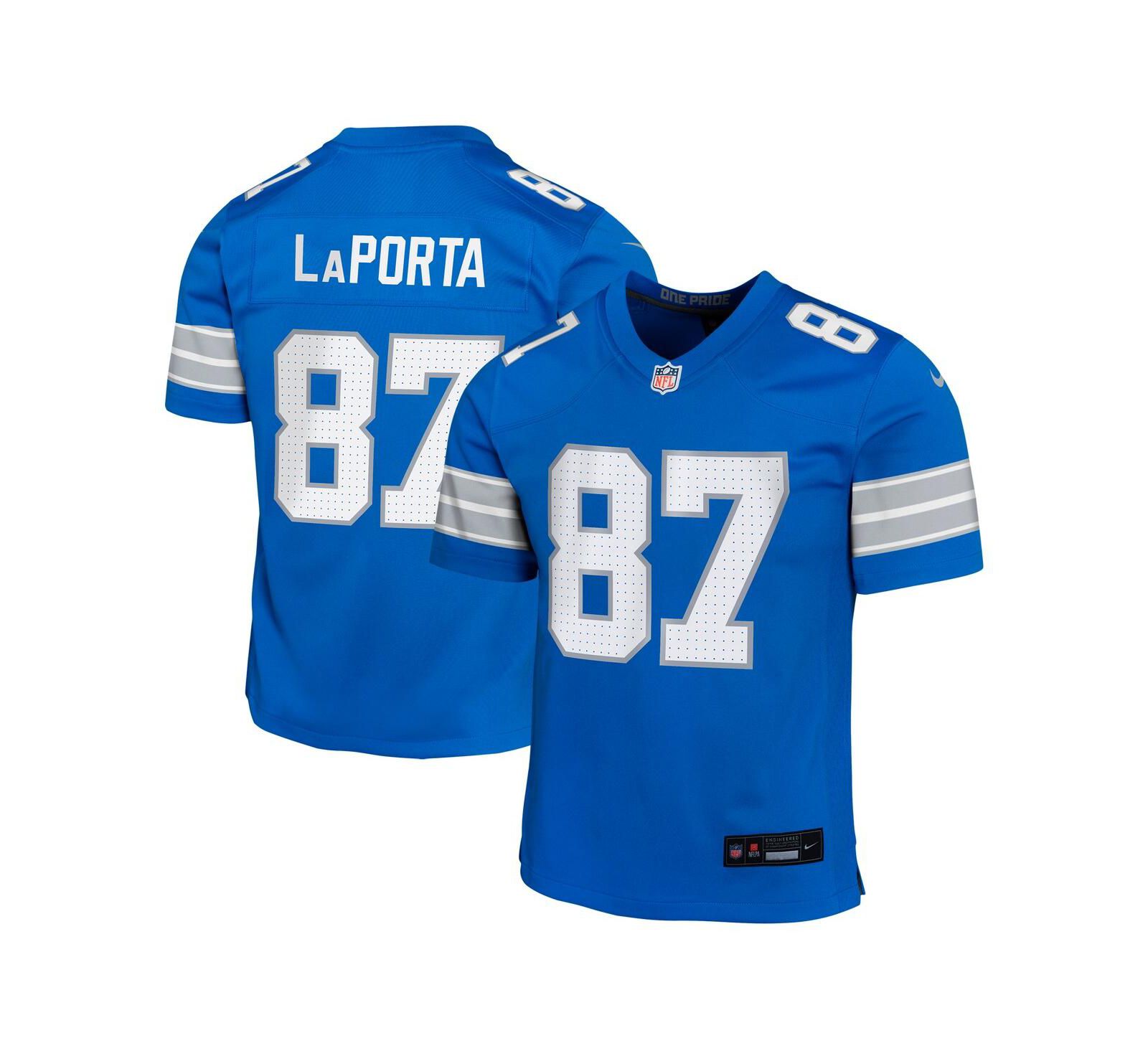 Детская джерси Nike Blue Sam LaPorta Detroit Lions Team Player Game