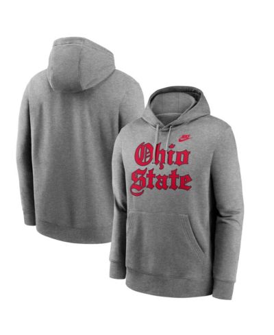 Мужское худи Nike Ohio State Buckeyes Old English Fleece, серое