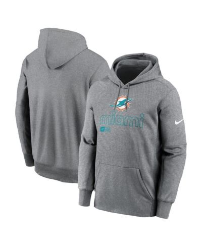 Мужское худи Nike Men's Heather Gray Miami Dolphins Big & Tall Performance Pullover