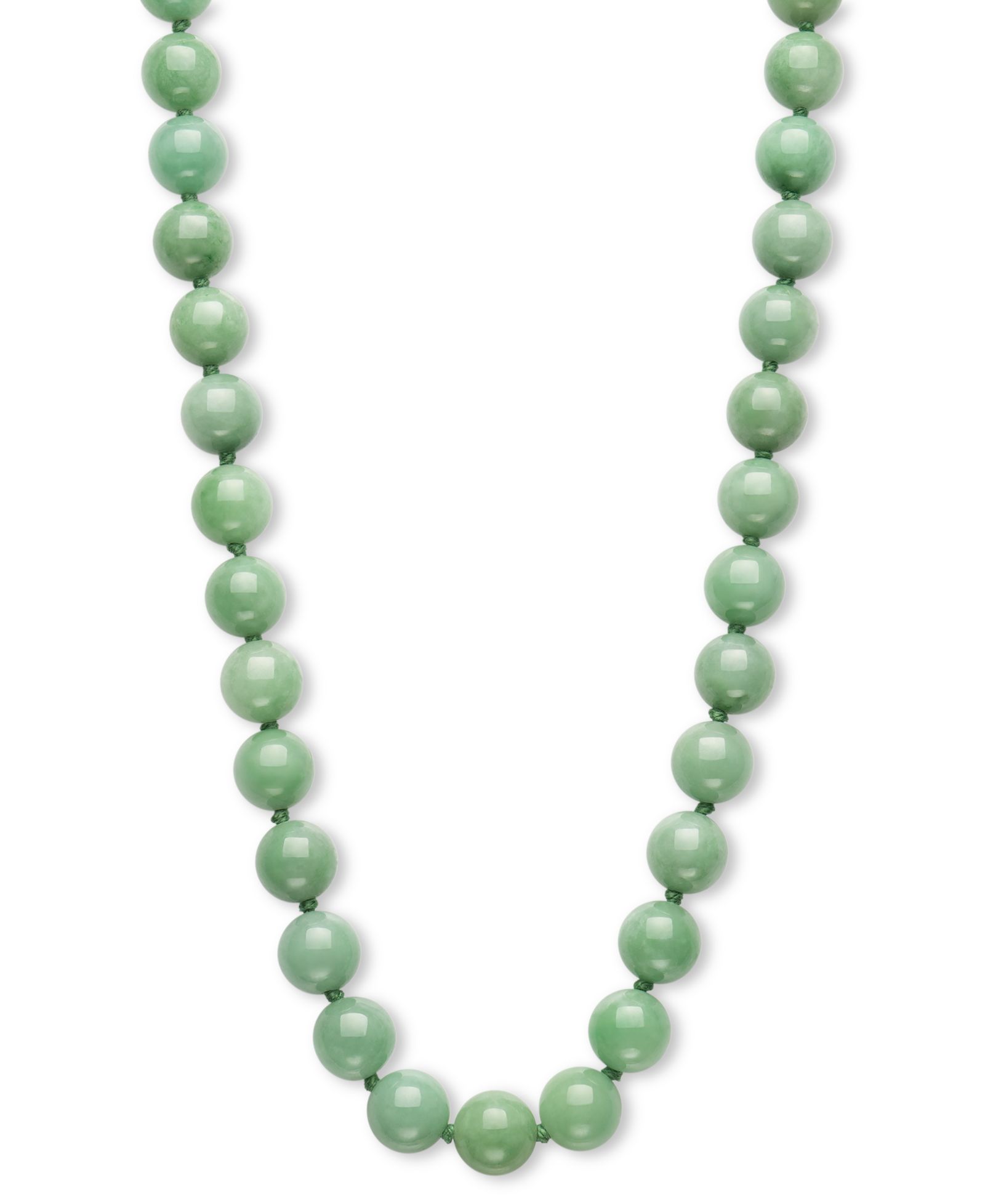 Ожерелье-колье Dyed Green Jade Knotted Bead 18"
