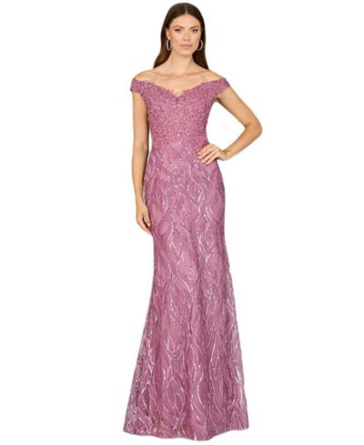 Lara Women's Off Shoulder, Mermaid Lace Gown