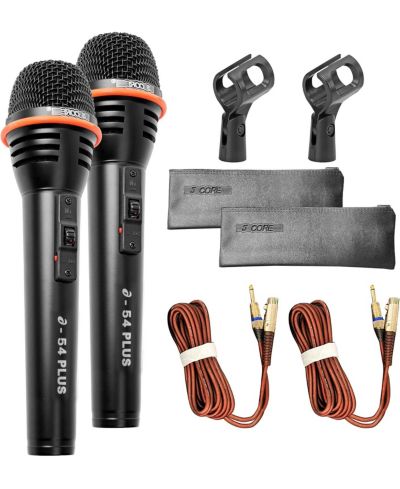 5 Core A-54 Omnidirectional Wired XLR Built-In Pop Filter Microphone, 2-Piece