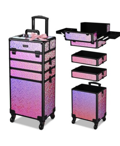 Косметический кейс Byootique Mermaid Pink 4in1 Rolling Makeup Train Case Cosmetic Organizer Wheel