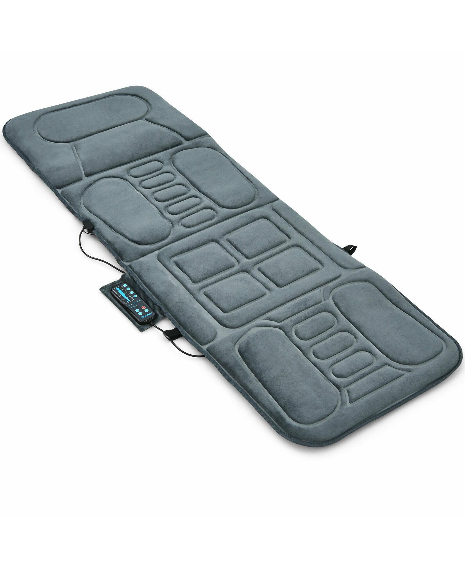 Foldable Massage Mat with Heat Therapy, 10 Vibration Motors, 5 Modes and 3 Intensity Levels for Office